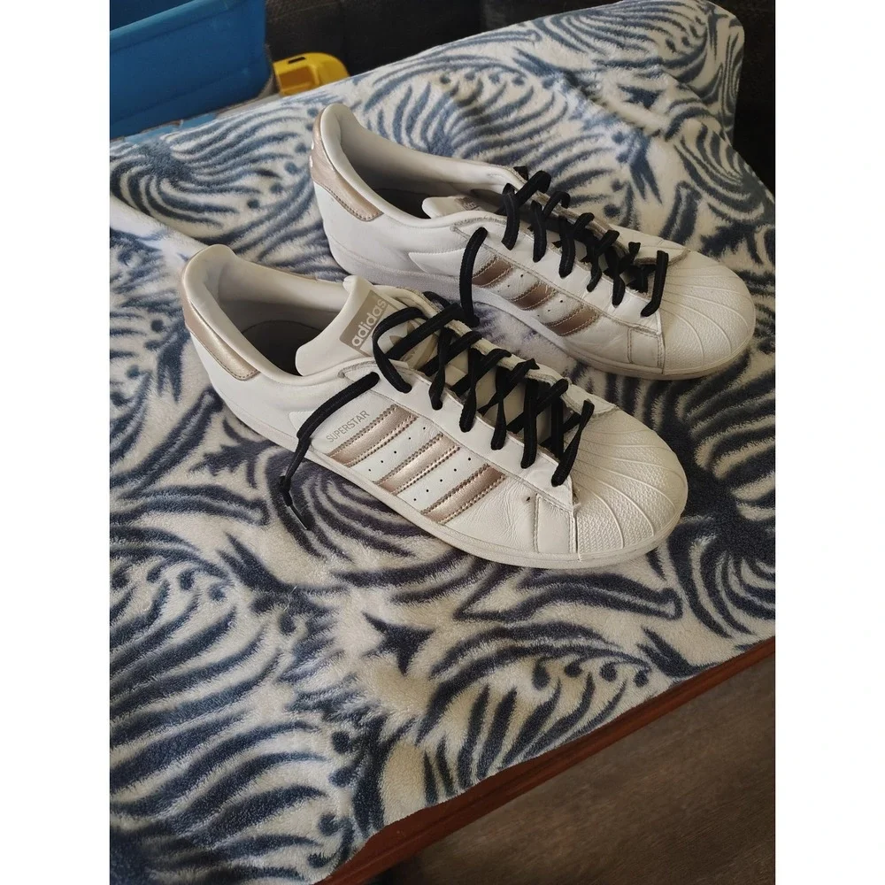 Adidas Superstar White Metallic Rose Gold Bronze Shell Toe CG5463 Mens 11